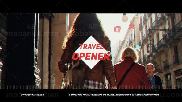 旅游视频记录片头AE模板