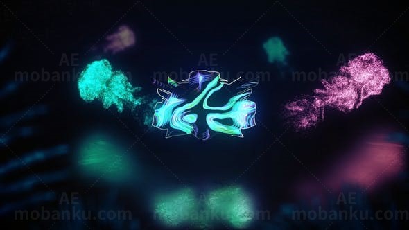 抽象虚幻Logo动画AE模板