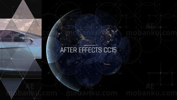 科技感图形遮罩视频片头AE模板