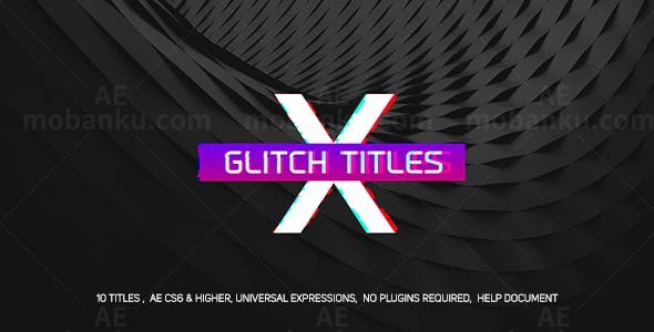 色彩渐变信号损坏文字标题动画AE模板