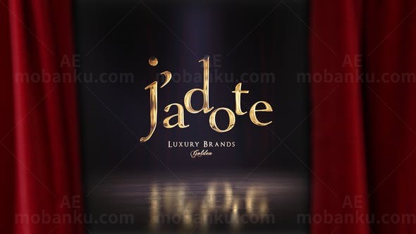 红色帘幕拉开Logo动画AE模板