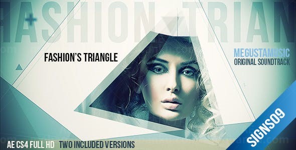 时尚三角形高科技风格电视栏目包装AE模板