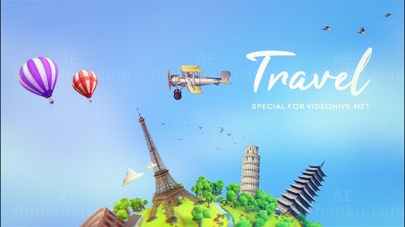 旅游宣传片头AE模板