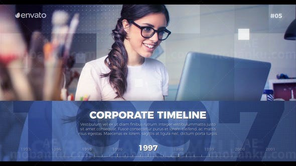 商务企业公司时间线宣传片头AE模板