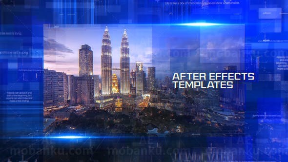 数字科技感图片介绍宣传片头AE模板