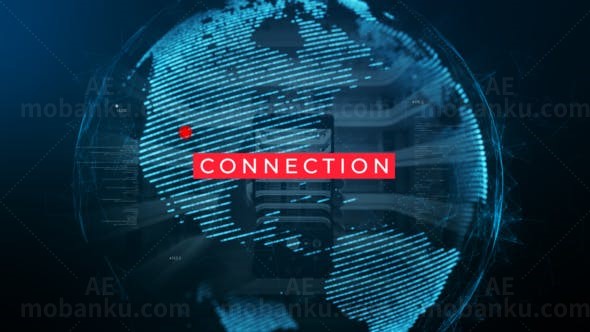 科技感地球文字片头AE模板