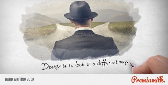 手写字怀旧水墨艺术效果相片展示AE模板