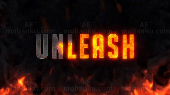 火焰破碎文字标题片头AE模板