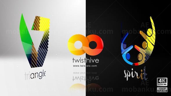 简单扭曲翻转Logo动画AE模板