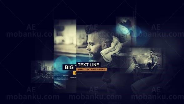 黑暗背景图片视频介绍片头AE模板