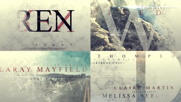 历史图片文字遮罩片头AE模板