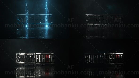 闪电三维文字Logo动画AE模板
