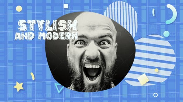 时尚彩色图形遮罩图片开场AE模板