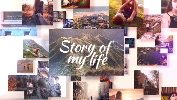 照片相册幻灯片开场AE模板