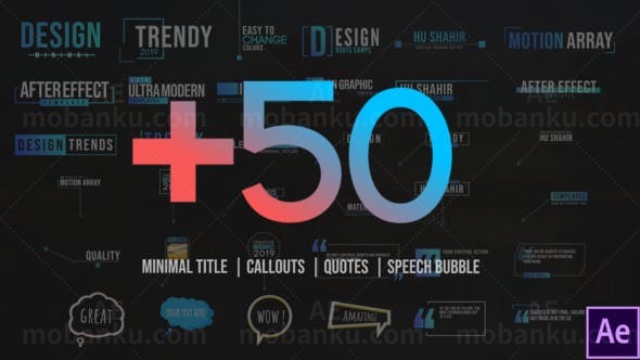 指示线气泡文字标题动画AE模板