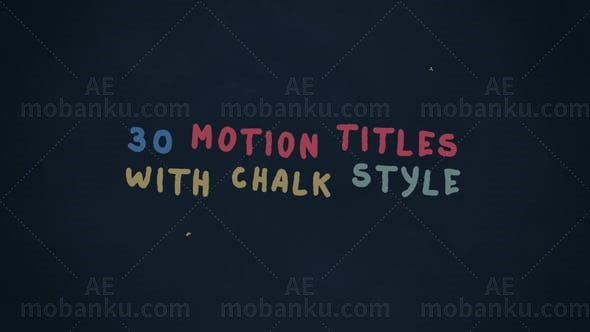 定格卡通儿童粉笔字文字标题动画AE模板