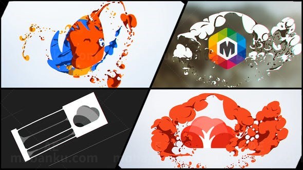 手绘卡通流体烟雾Logo动画AE模板