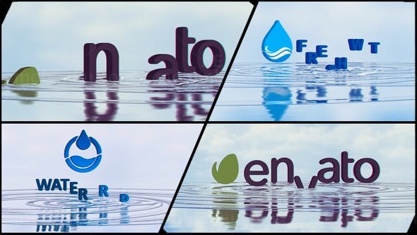 水波纹涟漪三维Logo动画AE模板