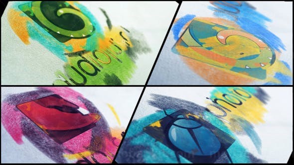 素描风格Logo动画AE模板