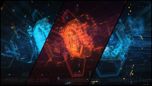 能量科技感Logo动画AE模板