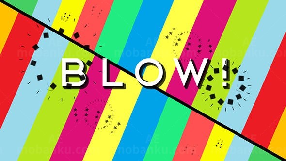 高饱和度纯色疯狂形状电视栏目包装AE模板