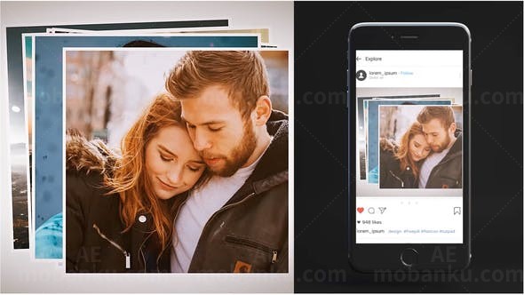 人物爱情相册动画AE模板