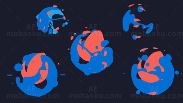 创意动态液体logo演绎动画AE模板