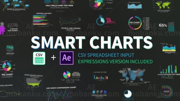 表格导入生成信息数据动画AE模板