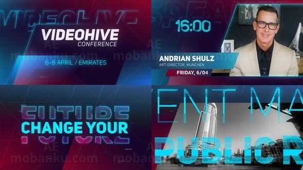 会议活动项目宣传预告介绍片头AE模板