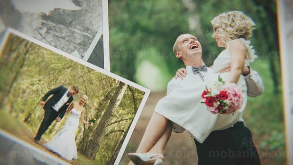 婚礼照片相册幻灯片展示片头AE模板