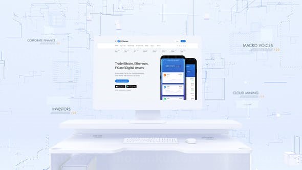 三维空间线条科技感片头AE模板