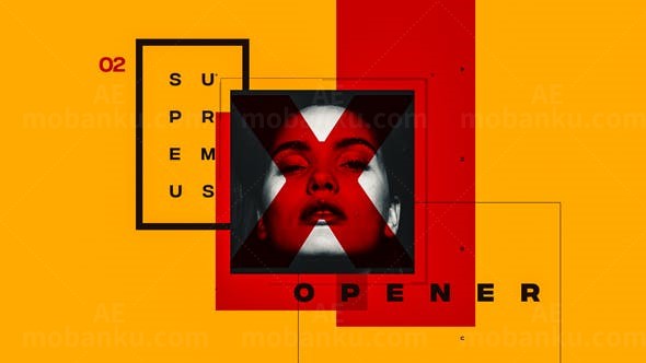 图形遮罩图片快闪片头AE模板