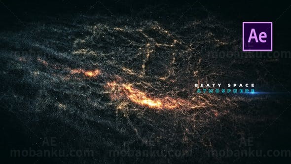 宇宙太空粒子银河文字标题片头AE模板