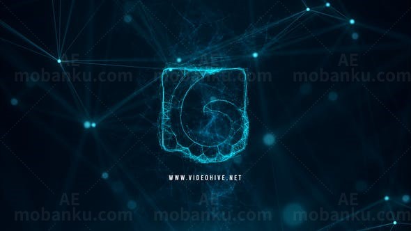 点线汇聚形成Logo文字动画AE模板