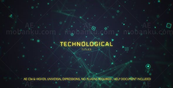 科技感线条图形背景文字宣传片头AE模板