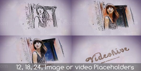 素描效果生命的色彩AE模板