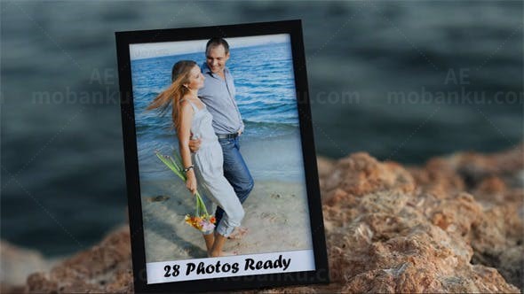 浪漫的岩石相片展示AE模板