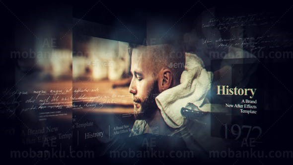 层次感视差效果图文幻灯片AE模板