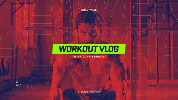 健身运动片头AE模板