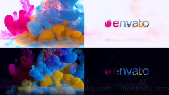 彩色烟雾标志展示AE模板