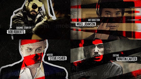 油墨素描转场过渡效果电影AE模板