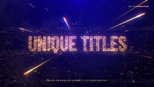 金色粒子特效标题展示AE模板