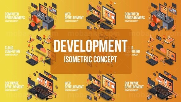 数字开发主题动画元素AE模板