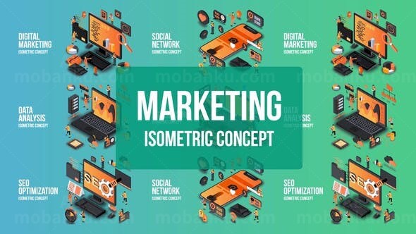 数字营销主题动画元素AE模板