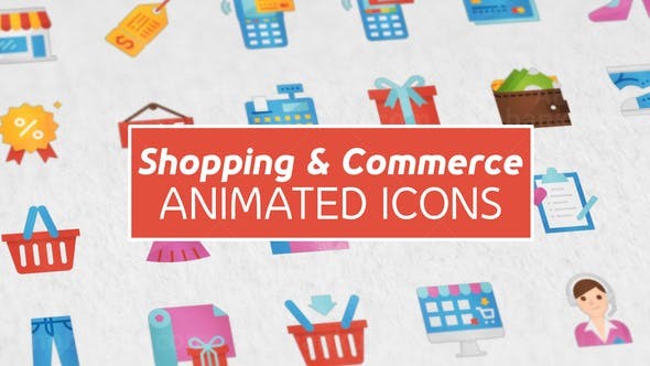 购物和商业动画图标AE模板
