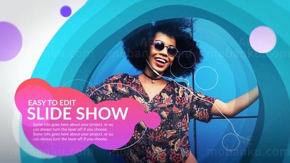 曲线幻灯片AE模板