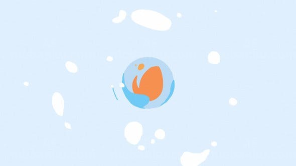 卡通流体标志片头AE模板