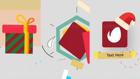 圣诞迷你标志动画AE模板