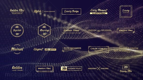 金色标题展示AE模板