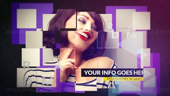 抽象马赛克效果片头AE模板